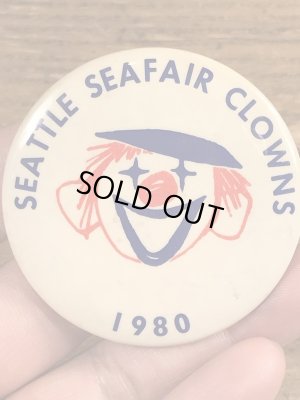 80年代のシーフェアクラウンのビンテージの缶バッジ