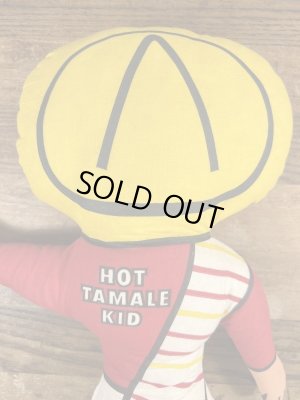 企業キャラクターのホットタマレキッドのぬいぐるみ