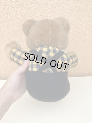 ギンガムチェックの服を着たビンテージのテディベア