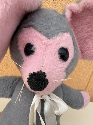 ビンテージ　ピンクネズミ　BIGぬいぐるみ