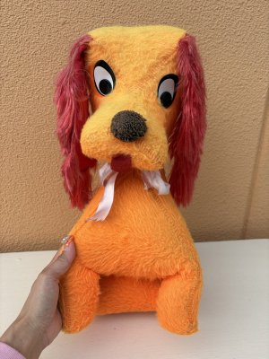 ビンテージ　オレンジワンちゃん　ぬいぐるみ