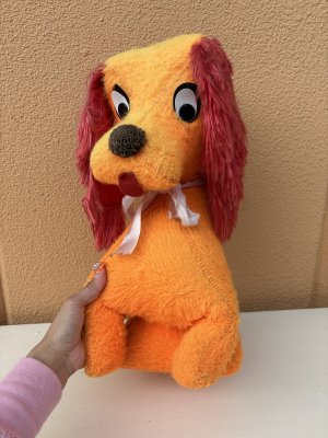 ビンテージ　オレンジワンちゃん　ぬいぐるみ