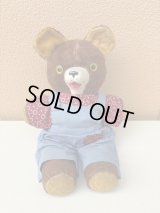 Vintage Rubber Nose Teddy Bear Plush Doll　くま　ビンテージ　ぬいぐるみ　ラバーノーズ　オーバーオール　オールド　テディベア　50〜60年代