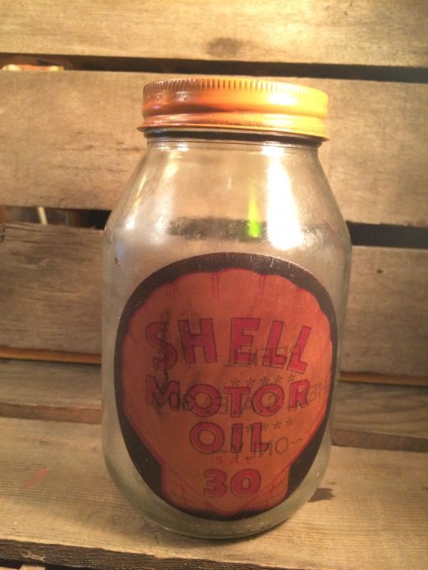 Shell Motor Oil Glass Bottle｜Kitchen Ware(キッチンウェア系)Container(容器)系
