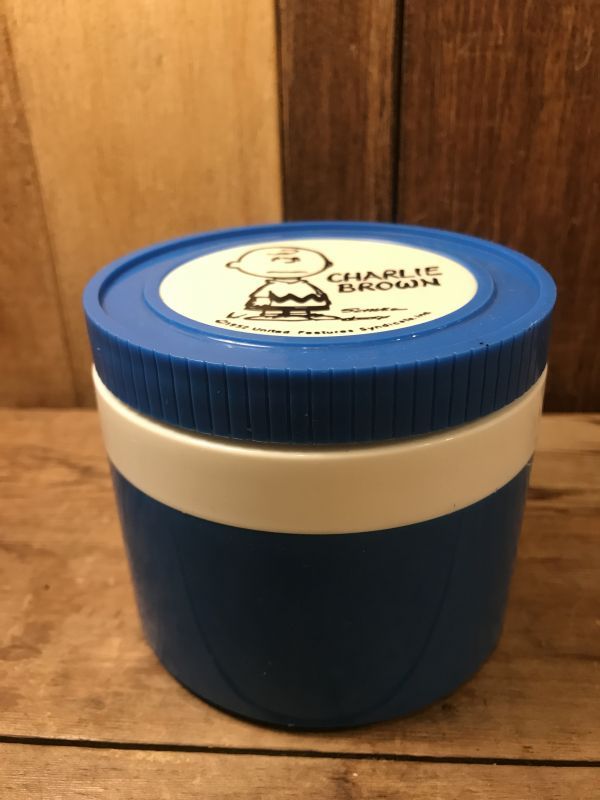 Peanuts Charlie Brown Thermos Plastic Jar スヌーピー ビンテージ ピーナッツ チャーリーブラウン