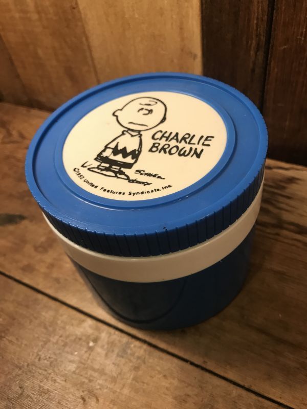 Peanuts Charlie Brown Thermos Plastic Jar スヌーピー ビンテージ ピーナッツ チャーリーブラウン