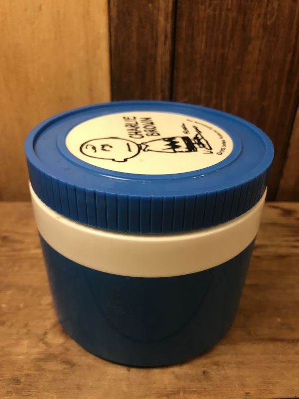 Peanuts Charlie Brown Thermos Plastic Jar スヌーピー ビンテージ ピーナッツ チャーリーブラウン