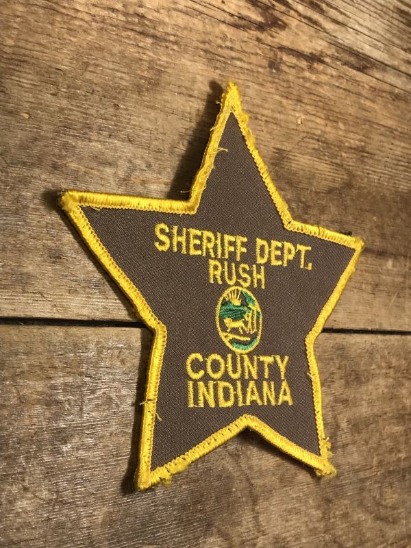 Sheriff Dept. Rush County Indiane Patch 保安官 ビンテージ ワッペン パッチ 70年代