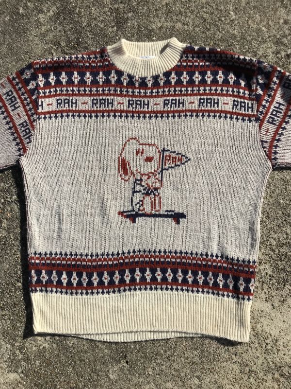 Arrow Peanuts Snoopy Knit Sweater スヌーピー ビンテージ セーター 古着 60〜70年代 - STIMPY