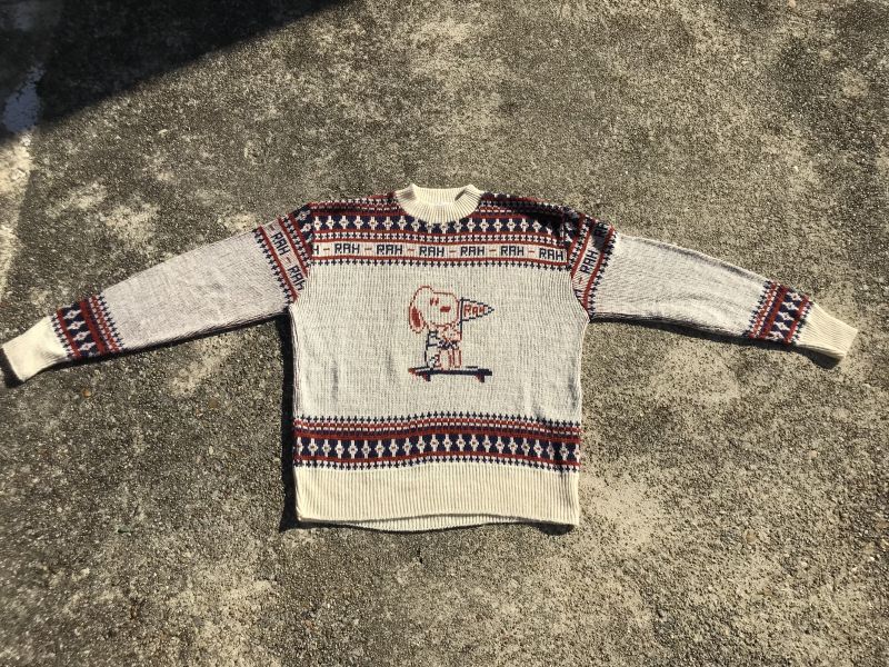 Arrow Peanuts Snoopy Knit Sweater スヌーピー ビンテージ セーター 古着 60〜70年代 - STIMPY
