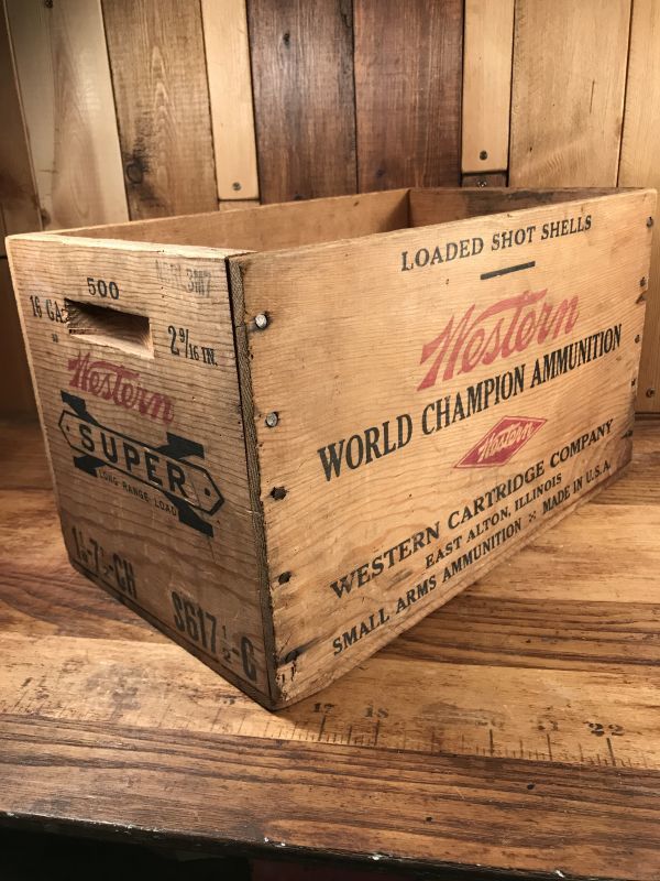 Western Cartridge Company Wood Box 弾薬 ビンテージ ウッドボックス 木箱 〜40年代 -  STIMPY(Vintage Collectible Toys）スティンピー(ビンテージ コレクタブル トイズ）