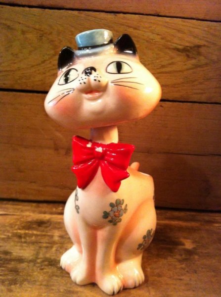 画像1: Flower Vase Cat Bobbing Head  (1)