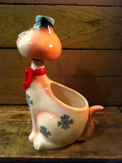 画像1: Flower Vase Cat Bobbing Head 