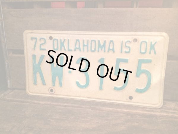 画像1: 72 OKLAHOMA License plate (1)