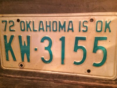 画像1: 72 OKLAHOMA License plate