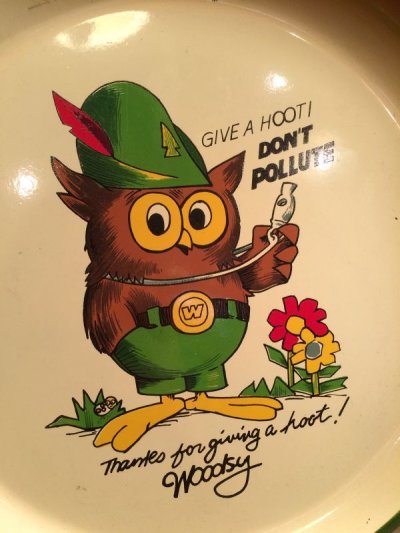 画像1: Woodsy Owl Tray  ビンテージ ウッディーオウル トレー お盆 アドバタイジング 企業キャラクター 企業物 アメリカ雑貨 ヴィンテージ 70年代
