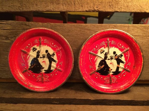 画像1: LITTLE TIN METAL ROUND COASTER (1)