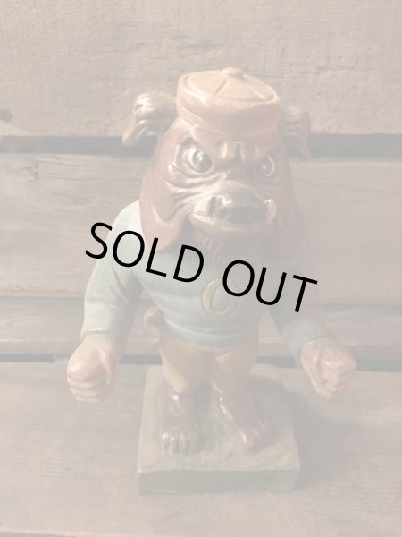 画像1: Wood Bull Dog College Mascot Figure (1)