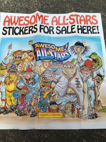 画像2: AWESOME! ALL-STARS BASEBALL STICKERS & BUBBLE GUM POSTER (2)
