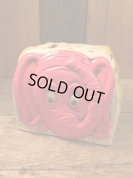 60年代のペーパーマッシュ素材のビンテージアニマルコインバンク(貯金箱)