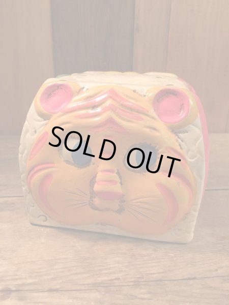 60年代のペーパーマッシュ素材のビンテージアニマルコインバンク(貯金箱)