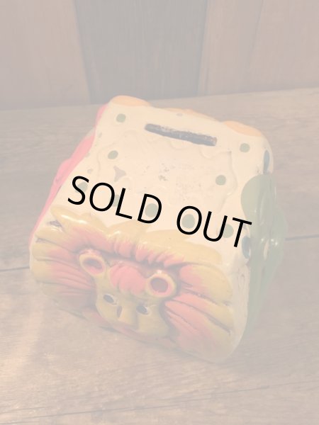 60年代のペーパーマッシュ素材のビンテージアニマルコインバンク(貯金箱)