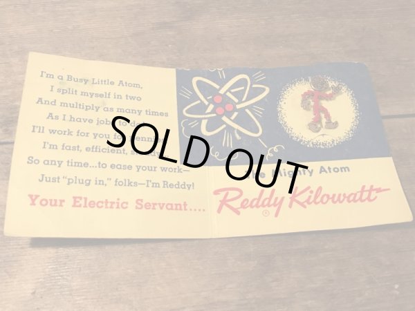 アメリカの電力会社のキャラクター、50年代レディキロワットの台紙付きピンズ