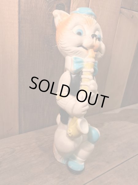 1960年代頃のソフビ製スクイーズトイlan Jay Clarolyte社のネコのフィギュア