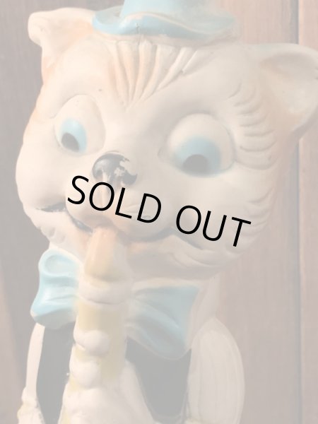 1960年代頃のソフビ製スクイーズトイlan Jay Clarolyte社のネコのフィギュア