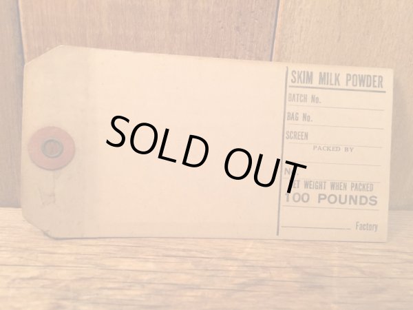 牛乳に付けていたビンテージの紙タグ