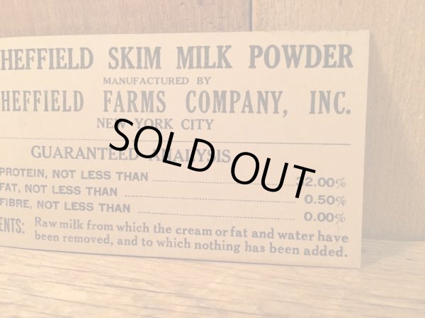 牛乳に付けていたビンテージの紙タグ