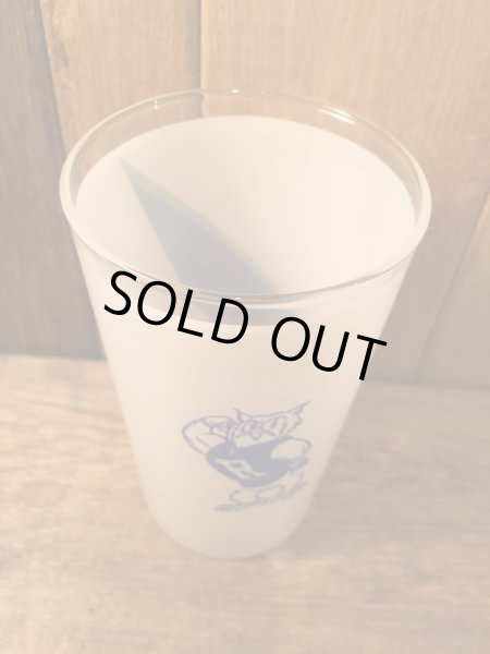 60〜70年代頃のラグビーチームデザインのペナント柄カレッジグラス