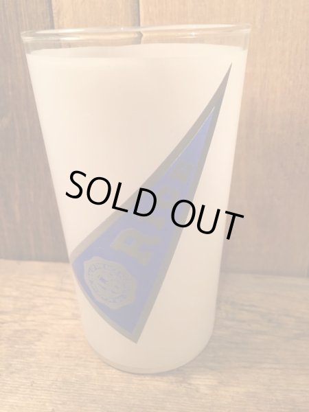 60〜70年代頃のラグビーチームデザインのペナント柄カレッジグラス