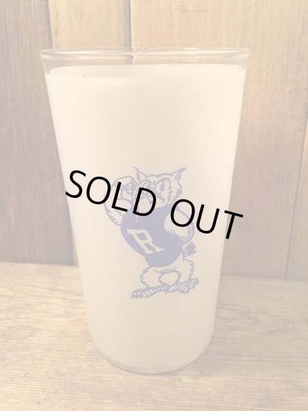 60〜70年代頃のラグビーチームデザインのペナント柄カレッジグラス