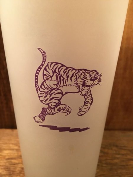 60〜70年代頃のラグビーチームデザインのペナント柄カレッジグラス