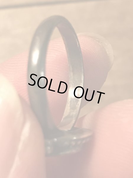 ターコイズのピースマークモチーフのビンテージリング