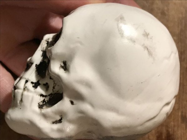 陶器製のスカルのヴィンテージソルト&ペッパー