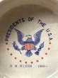 陶器製のアメリカ大統領のヴィンテージ灰皿