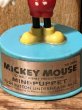 ディズニーキャラクターのミッキーマウスのヴィンテージミニプッシュアップパペットトイ