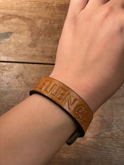 画像1: American Name “ELLEN”Leather Bracelet　レザー　ビンテージ　ブレスレット　ヒッピー　70年代