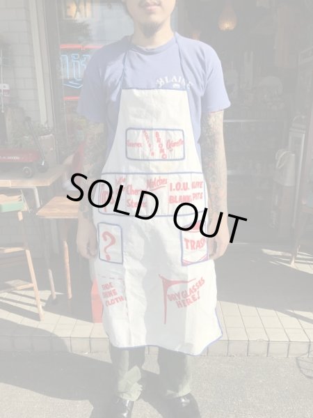 コットン製のジョーク系のヴィンテージエプロン