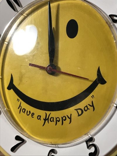 画像1: Smile “Have A Happy Day” Clock　スマイル　ビンテージ　時計　スマイルフェイス　60年代