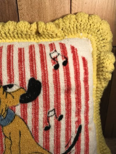 画像1: Disney Mickey Mouse & Pluto Cushion　ミッキーマウス　ビンテージ　クッション　プルート　60年代