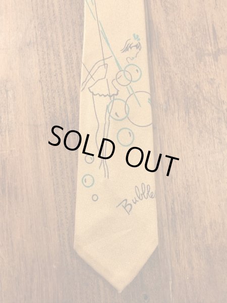 50年代頃のピンナップガールのビンテージレーヨンネクタイ