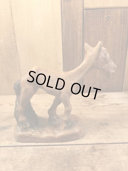 40年代頃の馬モチーフのビンテージ木彫りフィギュア