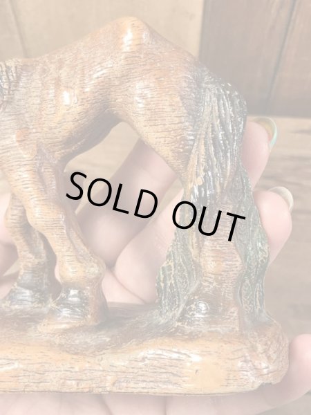 40年代頃の馬モチーフのビンテージ木彫りフィギュア