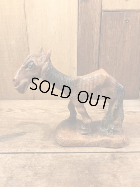 40年代頃の馬モチーフのビンテージ木彫りフィギュア