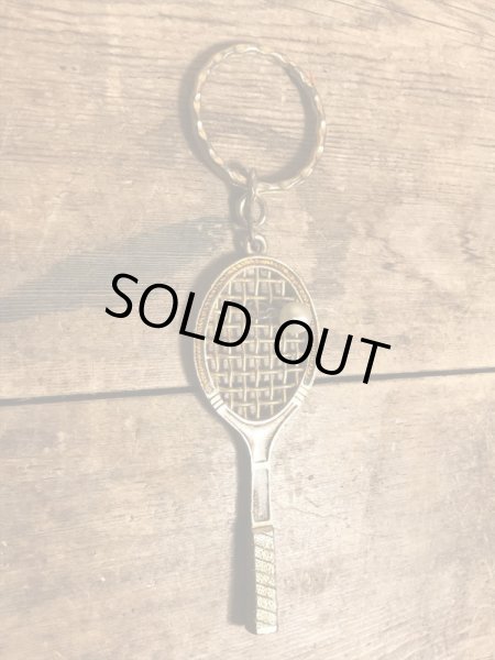70年代頃〜のパールの玉が付いたテニスラケットのビンテージキーホルダー