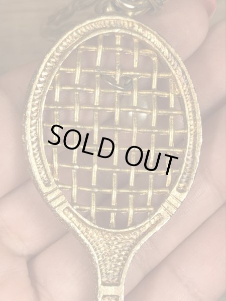 70年代頃〜のパールの玉が付いたテニスラケットのビンテージキーホルダー