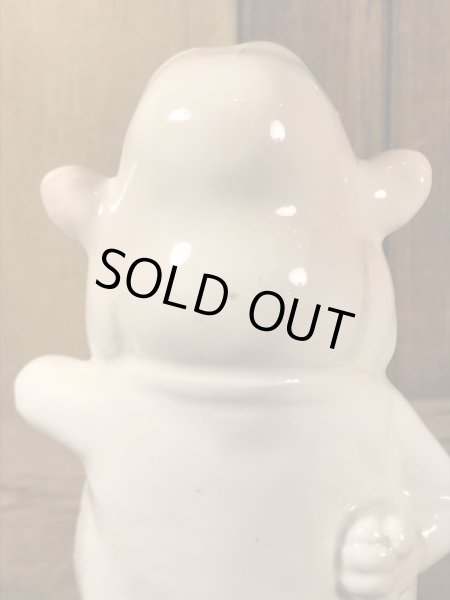 クレイス社製のラインストーンの目が付いたおじさんの60年代ビンテージセラミックフィギュア